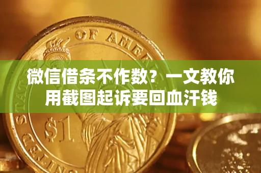 武汉微信借条不作数？一文教你用截图起诉要回血汗钱
